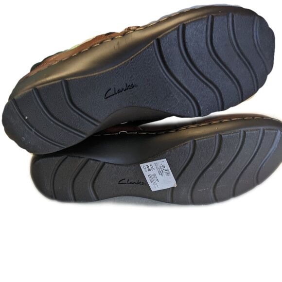 Clarks Cora Braid Shoe, dark tan leather, black sole, clean & great condition 8 - Picture 4 of 8
